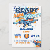 Invitation Dart Gun Party Boy Anniversaire Camo (Devant)