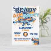 Invitation Dart Gun Party Boy Anniversaire Camo (Debout devant)