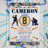 Invitation Dart Militaire Anniversaire Fête Dart Camo Soldats