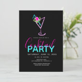 Invitation d'art moderne de partie de cocktail néo (Debout devant)