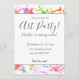 Invitation d'Art Party personnalisable