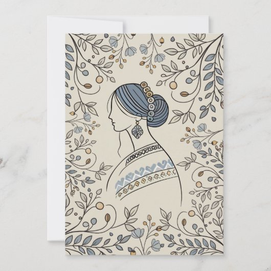 Invitation d'art populaire ukrainien - Design flor (Devant)