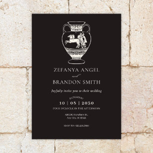 Invitation d'art vintage vase antique empire ancie