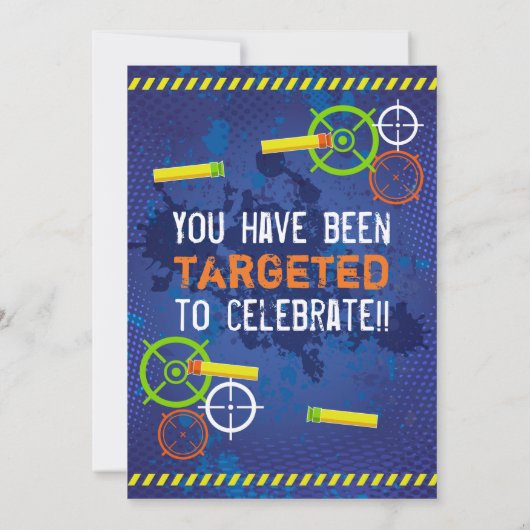 Invitation Dart Wars Party Blaster Gun Anniversaire (Dos)