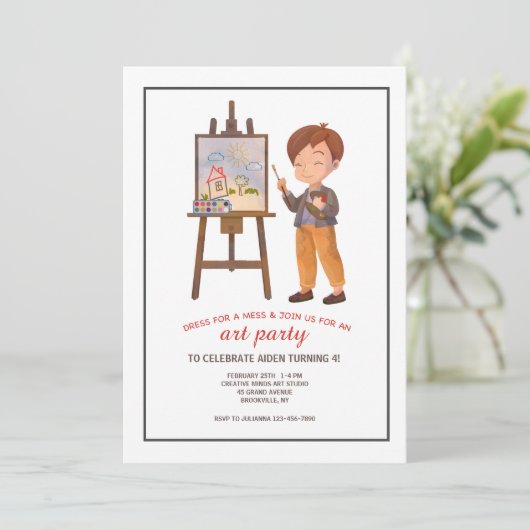 Invitation d'artiste de garçon (Debout devant)