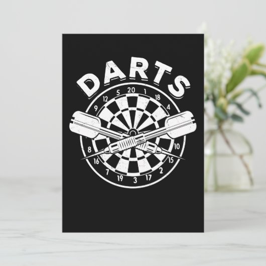 Invitation Darts Dartboard Hommes Dart Joueur 180 Rétro (Debout devant)