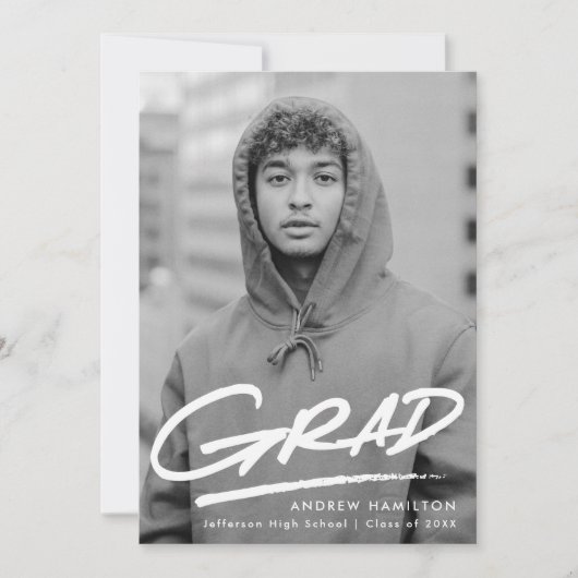 Invitation Dashed Photo Graduation Party (Devant)