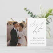 Invitation Date à Sauvegarder sur Photo de Script Minimal (Debout devant)