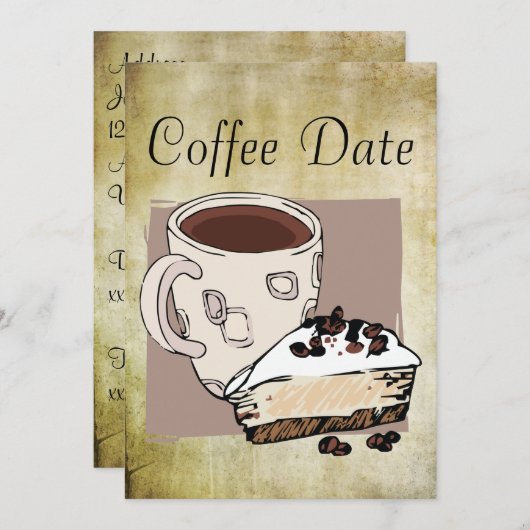 Invitation Date de café (Devant / Derrière)