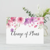 Invitation Date de changement de plans reportée Fleurs Roses (Debout devant)