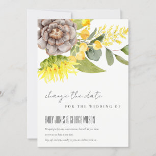 INVITATION DATE DE CHANGEMENT DU MARIAGE FLORAL EUCALYPTUS DE