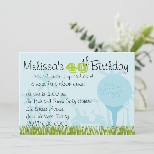 Invitation Date de golf bleu (Debout devant)