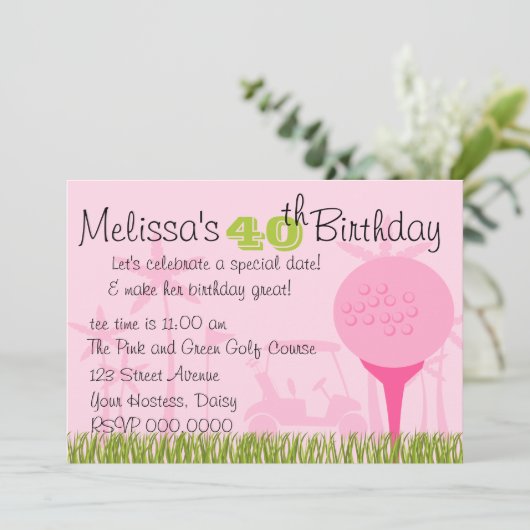 Invitation Date de golf rose (Debout devant)