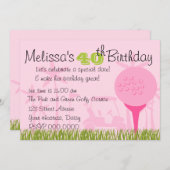 Invitation Date de golf rose (Devant / Derrière)