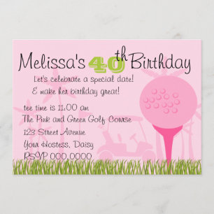 Invitation Date de golf rose