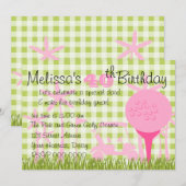 Invitation Date de golf rose (Devant / Derrière)