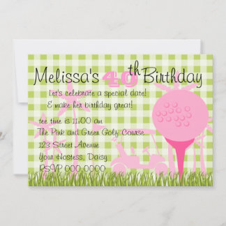 Invitation Date de golf rose