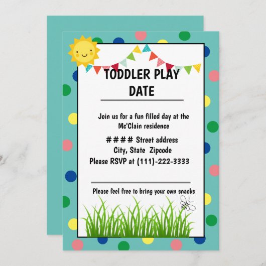 Invitation Date de lecture du bébé (Devant / Derrière)