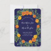 Invitation Date de mariage à sauvegarder Rose de Pivoine Oran (Devant)