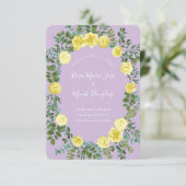 Invitation Date de mariage à sauvegarder Rose jaune clair et  (Debout devant)