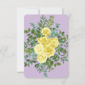 Invitation Date de mariage à sauvegarder Rose jaune clair et  (Dos)