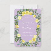 Invitation Date de mariage à sauvegarder Rose jaune clair et  (Devant)