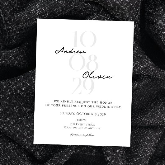 Invitation Date de mariage minimaliste moderne
