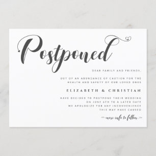 Invitation Date de Mariage reportée Modifier la distance soci