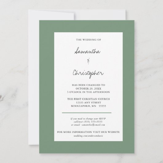 Invitation Date de modification Mariage Eucalyptus Blooming G (Dos)