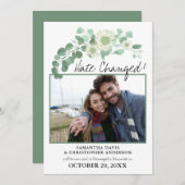 Invitation Date de modification Mariage Eucalyptus Blooming G (Devant / Derrière)