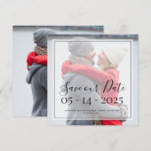Invitation Date de sauvegarde de photo personnalisée simple e (Devant / Derrière)