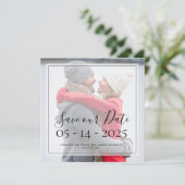 Invitation Date de sauvegarde de photo personnalisée simple e (Debout devant)