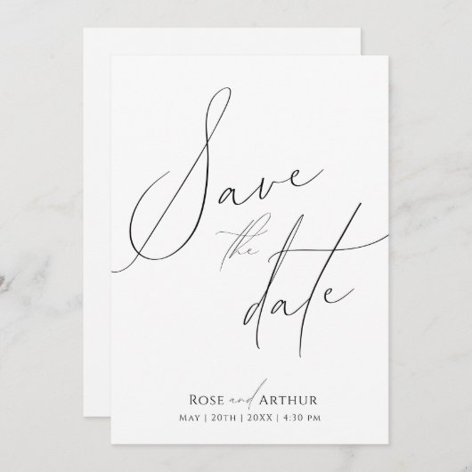 Invitation Date de sauvegarde de script minimal (Devant / Derrière)