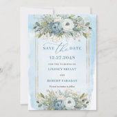 Invitation Date de sauvegarde intemporelle Dusty Blue White G (Devant)