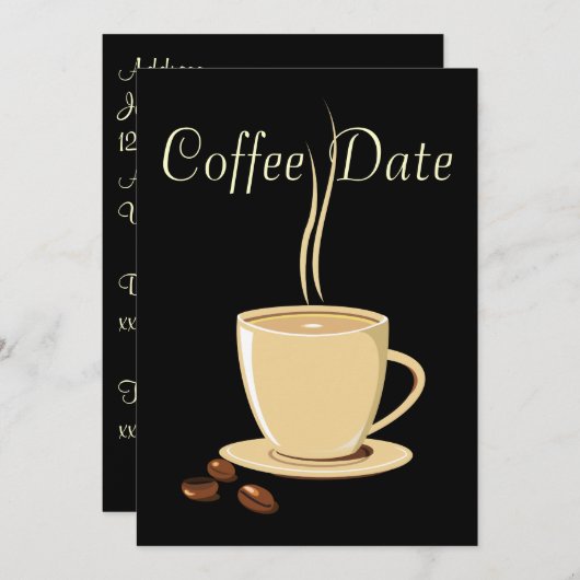 Invitation Date du café (Devant / Derrière)