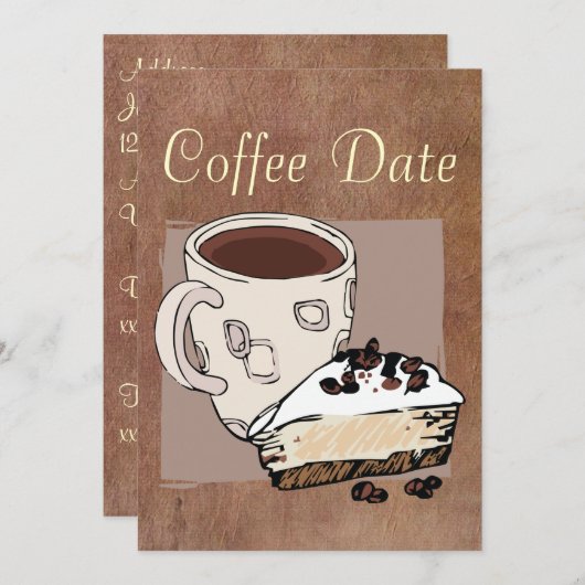Invitation Date du café (Devant / Derrière)