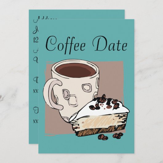 Invitation Date du café (Devant / Derrière)