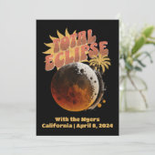 Invitation Date personnalisable Total Eclipse Moderne Vintage (Debout devant)