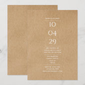 Invitation Date Spécial Moderne Simple Fête de Fiançailles Ru (Devant / Derrière)