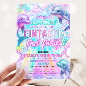 Invitation Dauphin Arc-En-Ciel Sous La Piscine De Mer Anniver