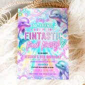 Invitation Dauphin Arc-En-Ciel Sous La Piscine De Mer Anniver