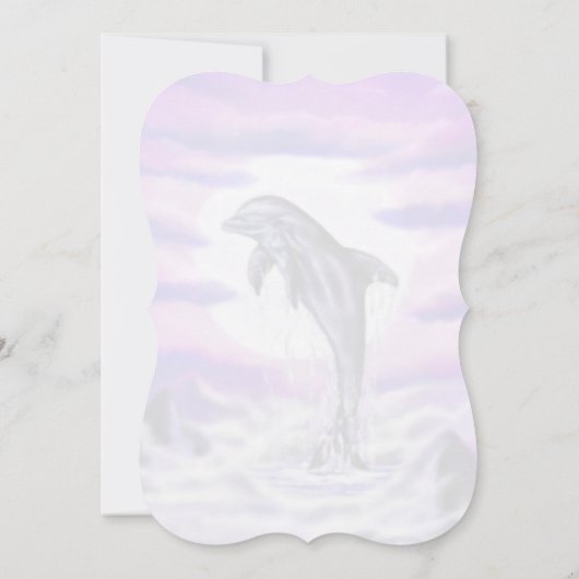 Invitation Dauphin clair de lune (Dos)