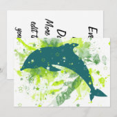 Invitation Dauphin créatif (Devant / Derrière)