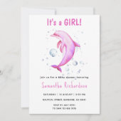 Invitation Dauphin d'aquarelle sous le Baby shower marin (Devant)