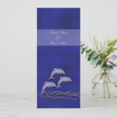 Invitation Dauphin de plage bleu élégant (Debout devant)