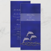 Invitation Dauphin de plage bleu élégant (Devant / Derrière)