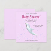 Invitation Dauphin en rose - Baby shower (Devant / Derrière)