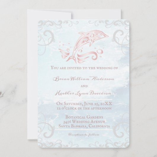 Invitation Dauphin rose (Devant)