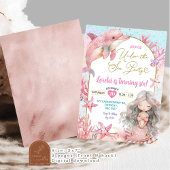 Invitation Dauphin rose Sirène Fête de la mer Anniversaire Fi