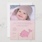 Invitation Dauphin rose sous l'invitation d'anniversaire de (Dos)